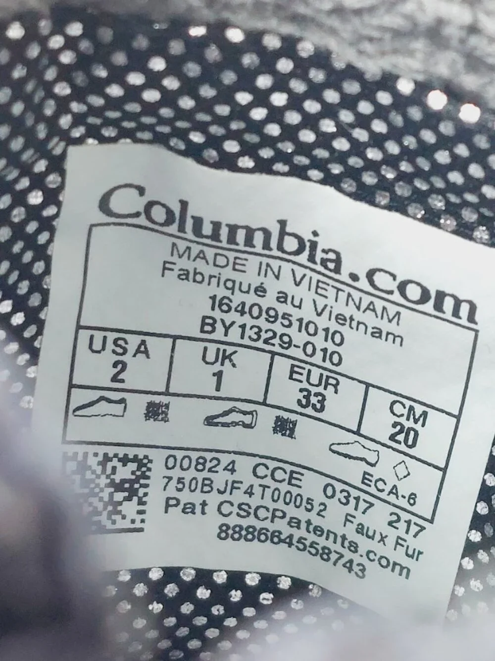 Columbia Girl's Black Minx Slip IV Waterproof Quilt Mid Snow Boots Size 2